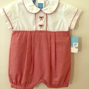 NWT Anavini 12M candy cane boys bubble.